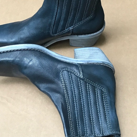 #0998 Free People Sz 6 Leather Square Toe Western Ankle Boots | Blue | NWOT - Picture 9 of 14